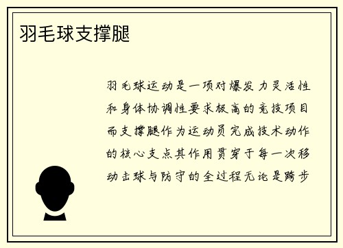 羽毛球支撑腿